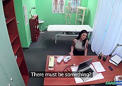 Mature brunette Jasmine Jae with big fake boobs fucked by her doctor