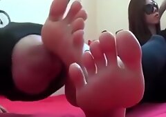 Asian Boyfriend Worships Girlfriends Feet Licking and Sucking