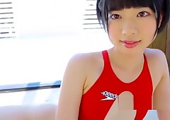 Rin sasayama bonita novinhas provocações em seu fato de banho deslumbrante garota se curva em muitas pos