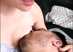 Wife gets double orgasm from breastfeeding her husband
